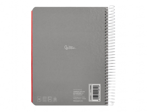 Cuaderno espiral Liderpapel A5 micro witty tapa dura 120h 90gr horizontal 8mm 172495, imagen 5 mini