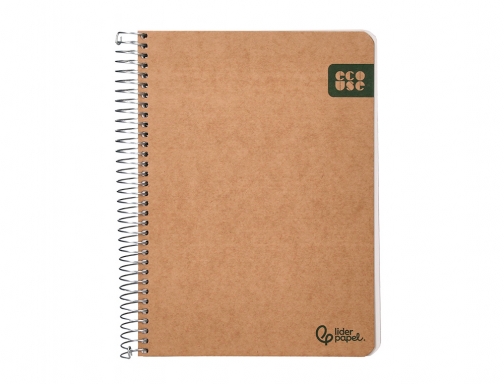 Cuaderno espiral Liderpapel Din A5 tapa cartulina kraft contracolada 120h papel 100% 171405, imagen 3 mini