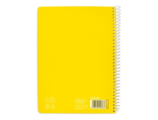 Cuaderno espiral Liderpapel Din A5 pautaguia tapa blanda 40h 75 gr cuadro 171734, imagen 4 mini