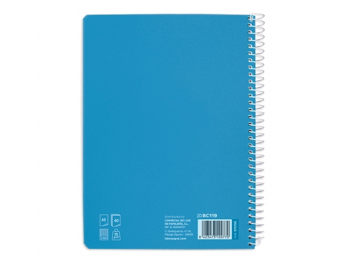 Cuaderno espiral Liderpapel Din A5 pautaguia tapa blanda 40h 75 gr cuadro 171735, imagen 4 mini