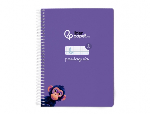 Cuaderno espiral Liderpapel Din A5 pautaguia tapa blanda 40h 75gr cuadro pautado 171736, imagen 3 mini