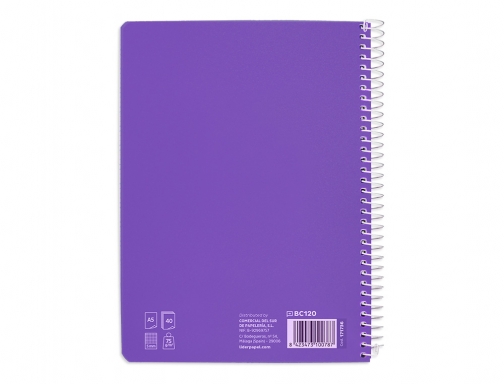 Cuaderno espiral Liderpapel Din A5 pautaguia tapa blanda 40h 75gr cuadro pautado 171736, imagen 4 mini