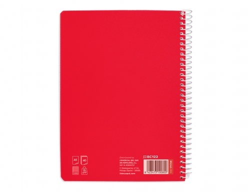 Cuaderno espiral Liderpapel Din A5 pautaguia tapa blanda 40h 75 gr cuadro 171738, imagen 4 mini