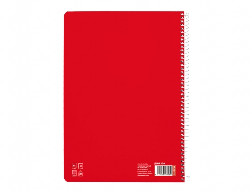 Cuaderno espiral Liderpapel Din A4 pautaguia tapa dura 80h 90 gr cuadro 171786, imagen 4 mini