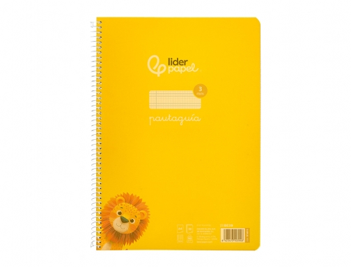 Cuaderno espiral Liderpapel Din A4 pautaguia tapa plastico 80h 90gr cuadro pautado 171870, imagen 3 mini