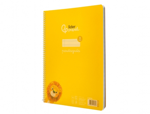 Cuaderno espiral Liderpapel Din A4 pautaguia tapa plastico 80h 90gr cuadro pautado 171870, imagen 5 mini