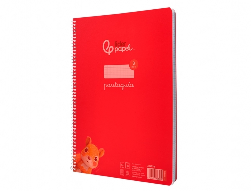 Cuaderno espiral Liderpapel Din A4 pautaguia tapa plastico80h 90gr cuadro pautado 3mm 171872, imagen 5 mini