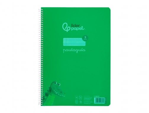 Cuaderno espiral Liderpapel Din A4 pautaguia tapa plastico 80h 90gr cuadro pautado 171873, imagen 3 mini