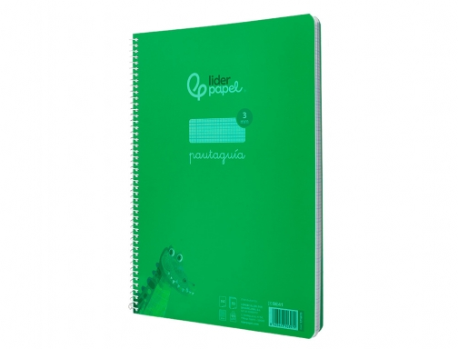 Cuaderno espiral Liderpapel Din A4 pautaguia tapa plastico 80h 90gr cuadro pautado 171873, imagen 5 mini