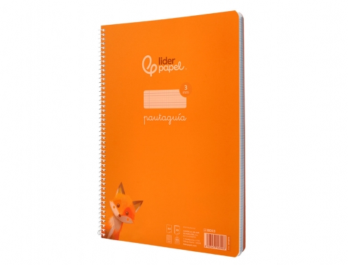 Cuaderno espiral Liderpapel Din A4 pautaguia tapa plastico80h 90gr cuadro pautado 3mm 171875, imagen 5 mini