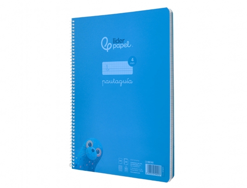 Cuaderno espiral Liderpapel Din A4 pautaguia tapa plastico80h 90gr cuadro pautado 4mm 171877, imagen 5 mini