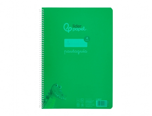 Cuaderno espiral Liderpapel Din A4 pautaguia tapa plastico80h 90gr cuadro pautado 4mm 171879, imagen 3 mini