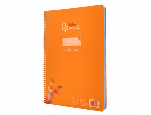 Cuaderno espiral Liderpapel Din A4 pautaguia tapa plastico80h 90gr cuadro pautado 4mm 171881, imagen 5 mini