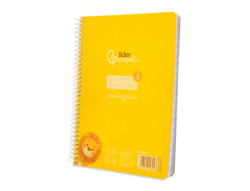 Cuaderno espiral Liderpapel Din A5 pautaguia tapa plastico 80h 90gr cuadro pautado 171416, imagen 5 mini