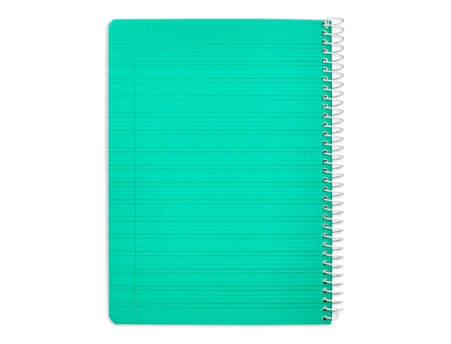 Cuaderno espiral Liderpapel Din A5 pautaguia tapa plastico 80h 90gr cuadro pautado 171419, imagen 4 mini