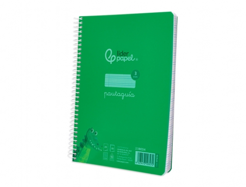 Cuaderno espiral Liderpapel Din A5 pautaguia tapa plastico 80h 90gr cuadro pautado 171419, imagen 5 mini