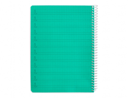 Cuaderno espiral Liderpapel Din A5 pautaguia tapa plastico 80h 90gr cuadro pautado 171424, imagen 4 mini