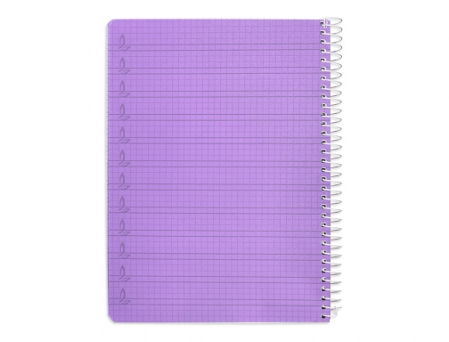 Cuaderno espiral Liderpapel Din A5 pautaguia tapa plastico 80h 90gr cuadro pautado 171425, imagen 4 mini