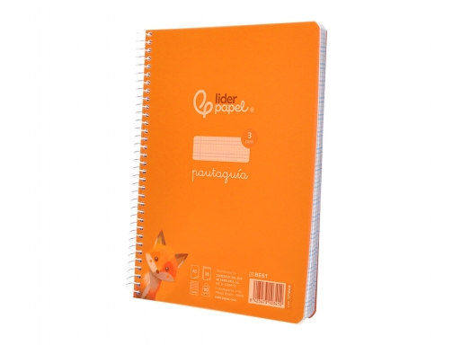 Cuaderno espiral Liderpapel Din A5 pautaguia tapa plastico 80h 90gr cuadro pautado 171868, imagen 5 mini