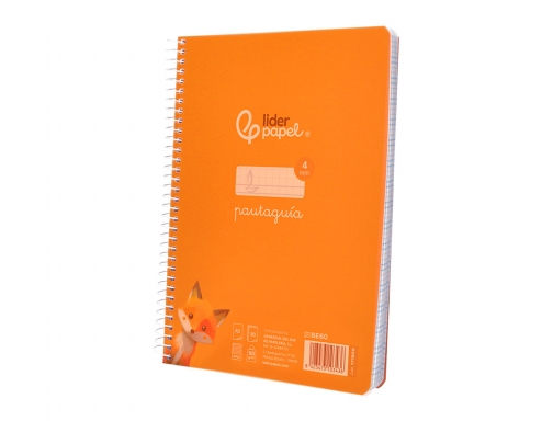 Cuaderno espiral Liderpapel Din A5 pautaguia tapa plastico 80h 90gr cuadro pautado 171869, imagen 5 mini