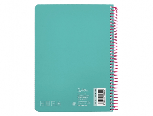 Cuaderno espiral Liderpapel Din A5 witty tapa dura 80h 90gr cuadro 4mm 172260, imagen 2 mini