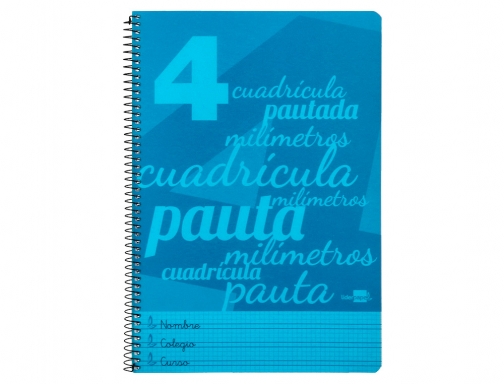 Cuaderno espiral Liderpapel folio pautaguia tapa plastico 80h 75gr cuadro pautado 4mm 06553, imagen 3 mini