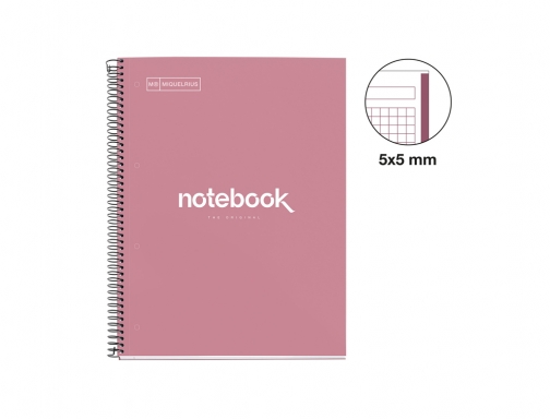 Cuaderno espiral Miquelrius notebook emotions rose dust tapa forrada Din A4 microperforado MR46935, imagen 3 mini