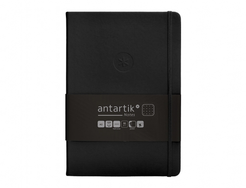 Cuaderno con gomilla Antartik notes tapa dura A5 hojas puntos negro 100 TW06, imagen 3 mini