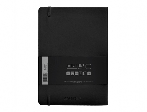 Cuaderno con gomilla Antartik notes tapa dura A5 hojas rayas negro 100 TW07, imagen 4 mini