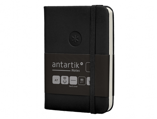 Cuaderno con gomilla Antartik notes tapa dura A7 hojas lisas negro 80 TW12, imagen 5 mini