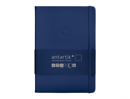 Cuaderno con gomilla Antartik notes tapa dura A5 hojas lisas azul marino TW17, imagen 3 mini