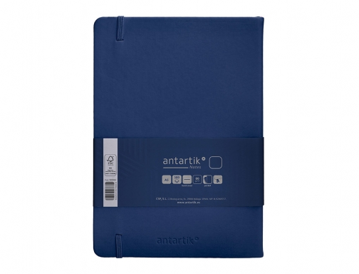 Cuaderno con gomilla Antartik notes tapa dura A5 hojas lisas azul marino TW17, imagen 4 mini