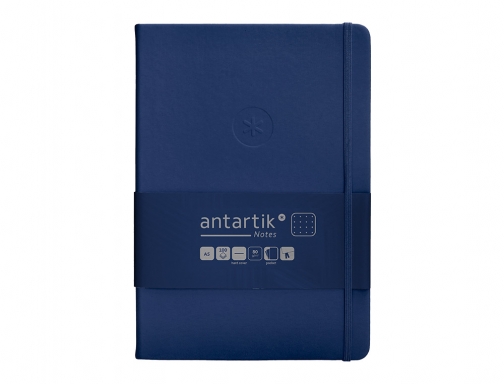 Cuaderno con gomilla Antartik notes tapa dura A5 hojas puntos azul marino TW18, imagen 3 mini