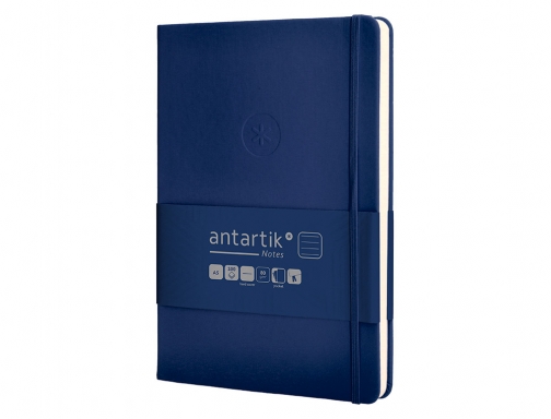 Cuaderno con gomilla Antartik notes tapa dura A5 hojas rayas azul marino TW19, imagen 5 mini