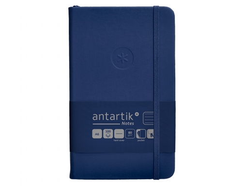 Cuaderno con gomilla Antartik notes tapa dura A6 hojas rayas azul marino TW22, imagen 3 mini