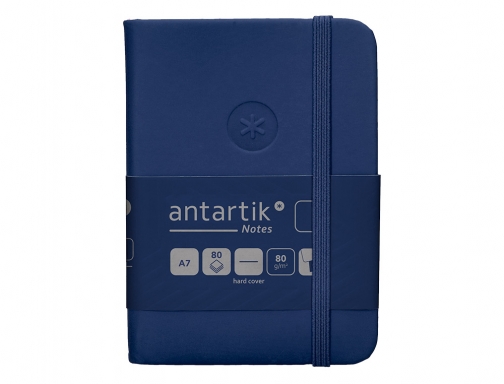 Cuaderno con gomilla Antartik notes tapa dura A7 hojas lisas azul marino TW24, imagen 3 mini