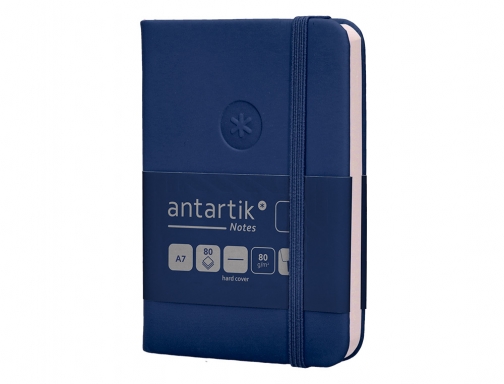 Cuaderno con gomilla Antartik notes tapa dura A7 hojas lisas azul marino TW24, imagen 5 mini