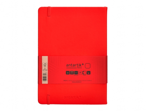 Cuaderno con gomilla Antartik notes tapa dura A5 hojas lisas rojo 100 TW29, imagen 4 mini