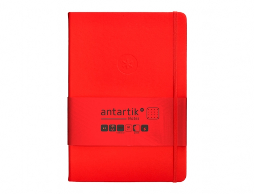 Cuaderno con gomilla Antartik notes tapa dura A5 hojas puntos rojo 100 TW30, imagen 3 mini