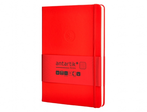 Cuaderno con gomilla Antartik notes tapa dura A5 hojas cuadricula rojo 100 TW32, imagen 5 mini