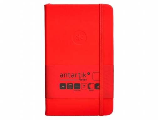 Cuaderno con gomilla Antartik notes tapa dura A6 hojas lisas rojo 100 TW33, imagen 3 mini