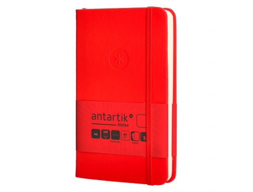 Cuaderno con gomilla Antartik notes tapa dura A6 hojas lisas rojo 100 TW33, imagen 5 mini