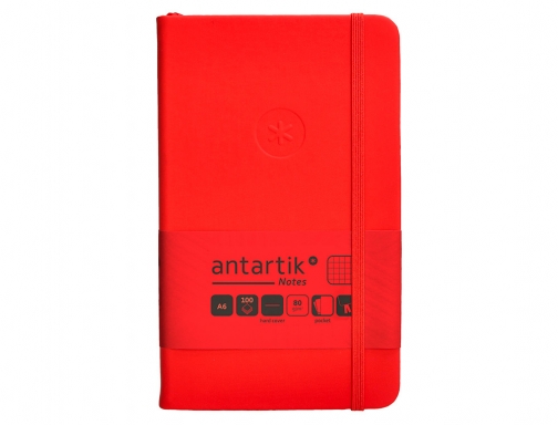 Cuaderno con gomilla Antartik notes tapa dura A6 hojas cuadricula rojo 100 TW35, imagen 3 mini