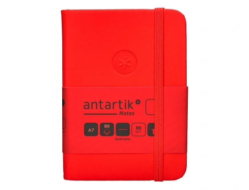 Cuaderno con gomilla Antartik notes tapa dura A7 hojas lisas rojo 80 TW36, imagen 3 mini