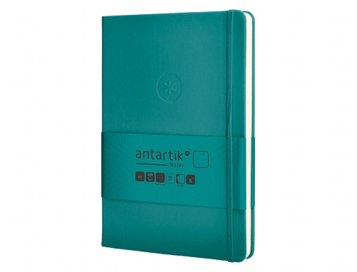 Cuaderno con gomilla Antartik notes tapa dura A5 hojas lisas verde aguamarina TW41, imagen 5 mini