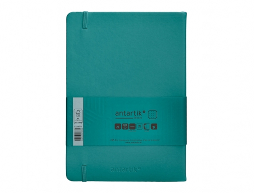 Cuaderno con gomilla Antartik notes tapa dura A5 hojas puntos verde aguamarina TW42, imagen 4 mini