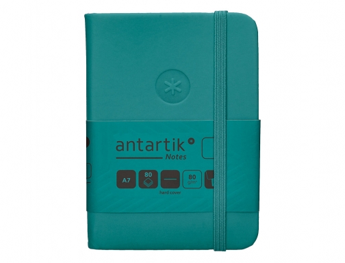 Cuaderno con gomilla Antartik notes tapa dura A7 hojas lisas verde aguamarina TW48, imagen 3 mini