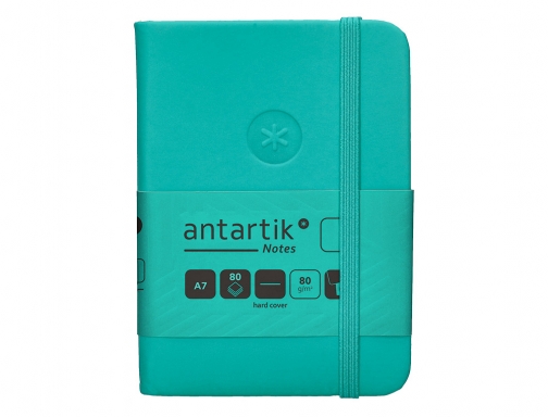 Cuaderno con gomilla Antartik notes tapa dura A7 hojas lisas turquesa 80 TW72, imagen 3 mini