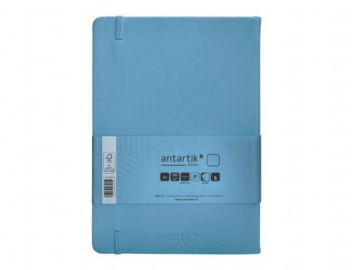 Cuaderno con gomilla Antartik notes tapa dura A5 hojas lisas azul claro TW77, imagen 4 mini