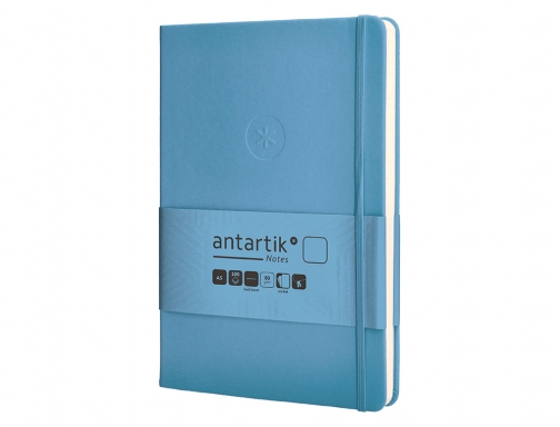 Cuaderno con gomilla Antartik notes tapa dura A5 hojas lisas azul claro TW77, imagen 5 mini